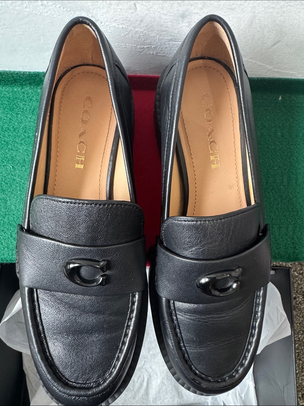 🖤Coach Black Leather Loafers 👞 Size 7 (37.5) - Picture 5 of 14